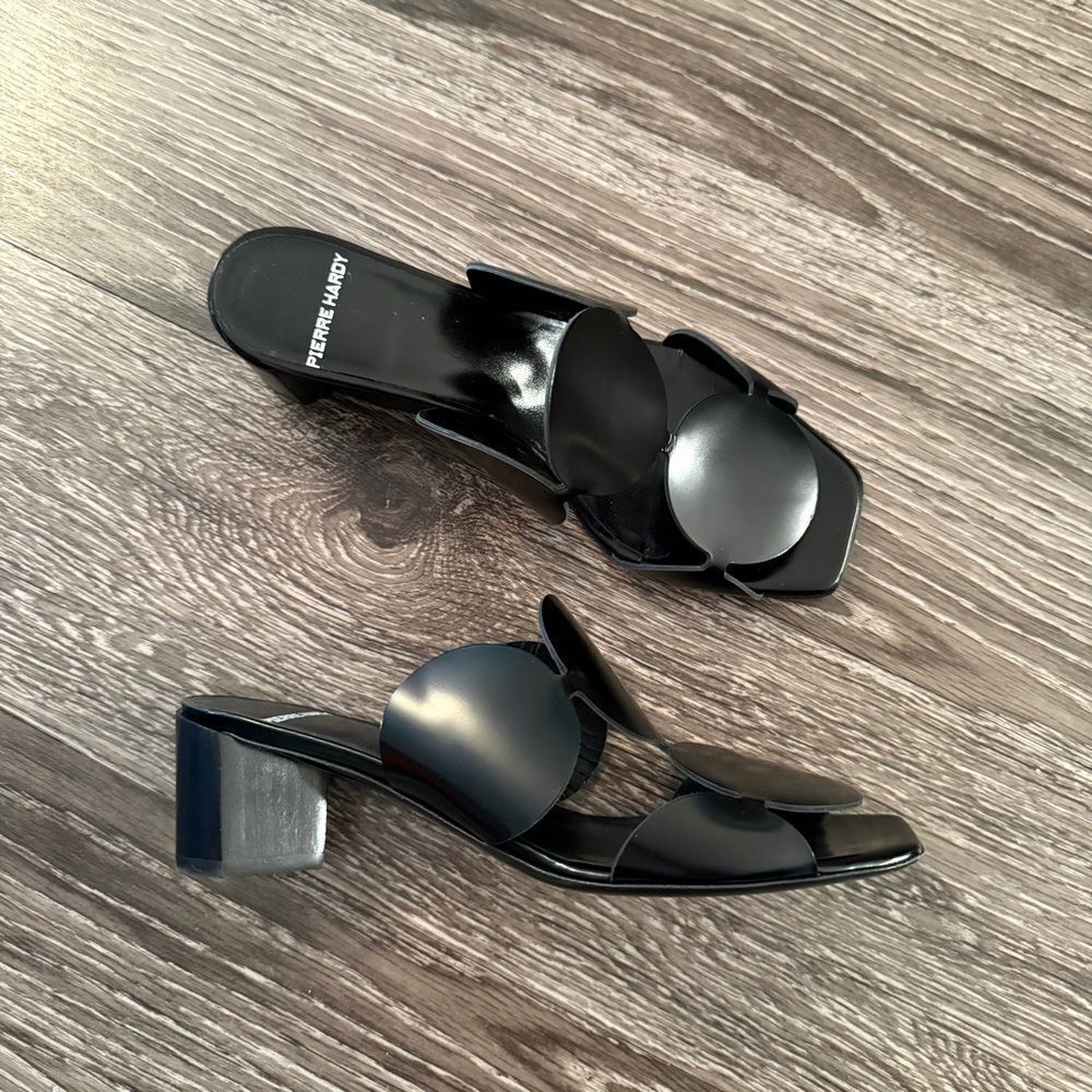 Pierre Hardy Bulles Circular Applique Leather Mules